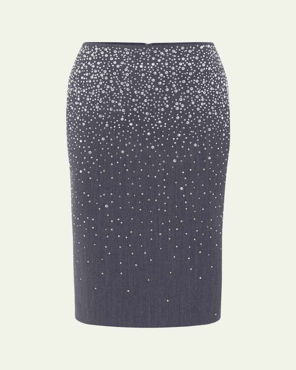 Crystal Suiting Pencil Skirt